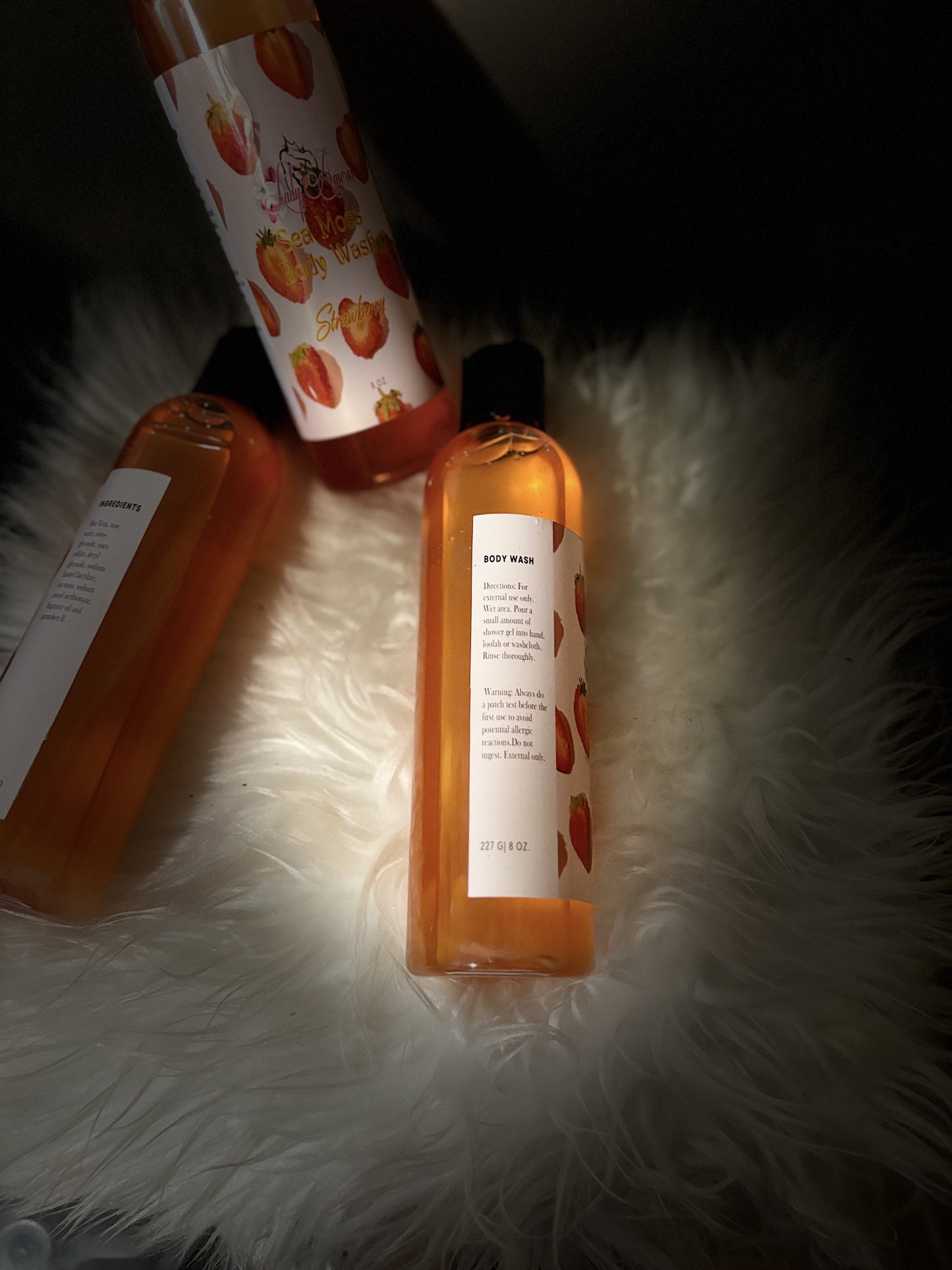 Strawberry sea moss infused body wash