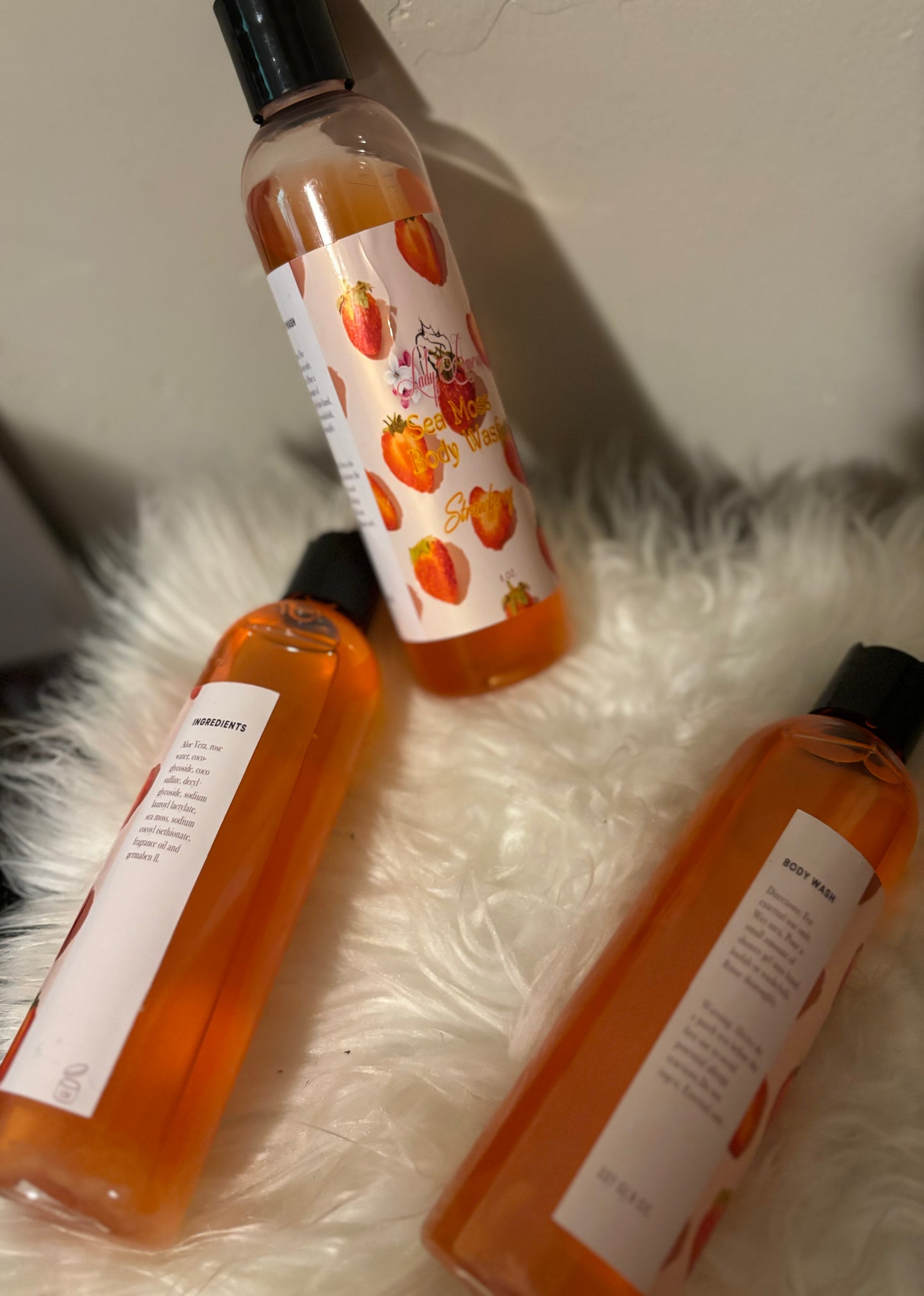 Strawberry sea moss infused body wash