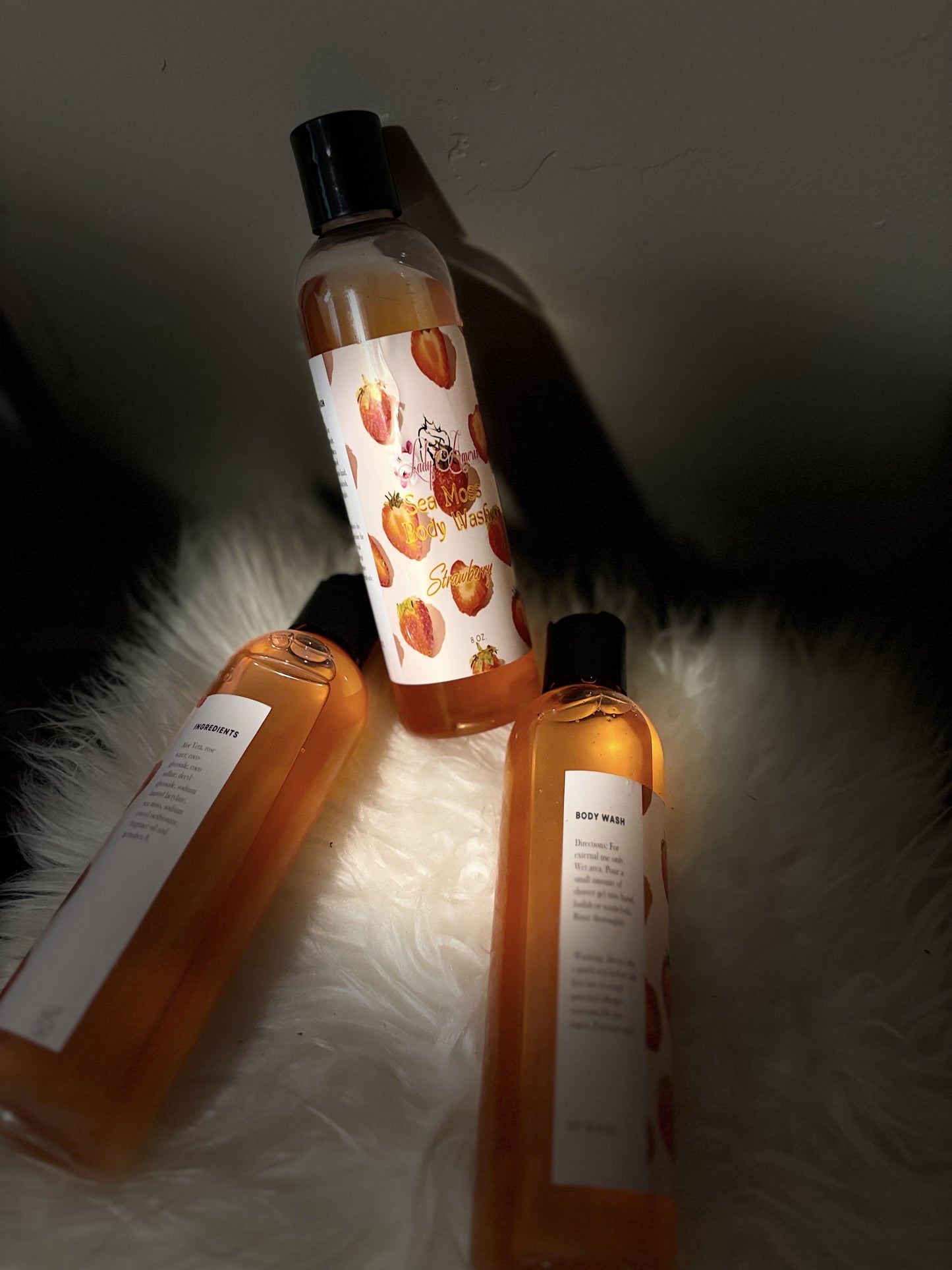 Strawberry sea moss infused body wash