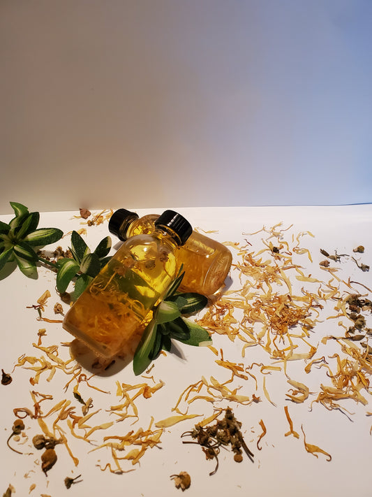 Infused calendula and chamomile oil